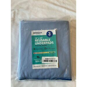 Improvia 18" x 24" Reusable Under pads (3) 100% Waterproof Max Absorbency